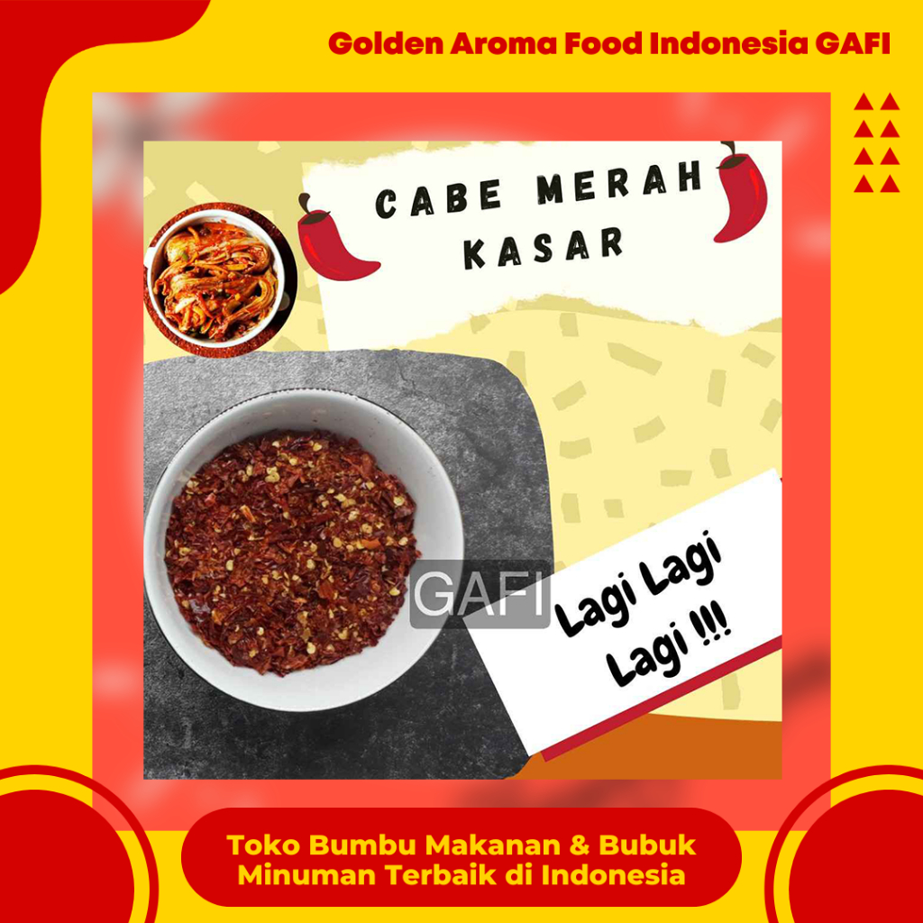 

GAFI Food Cabe Bubuk Merah Kasar 1 Kg Enak Murah Lezat Halal, Chili Flakes 1Kg