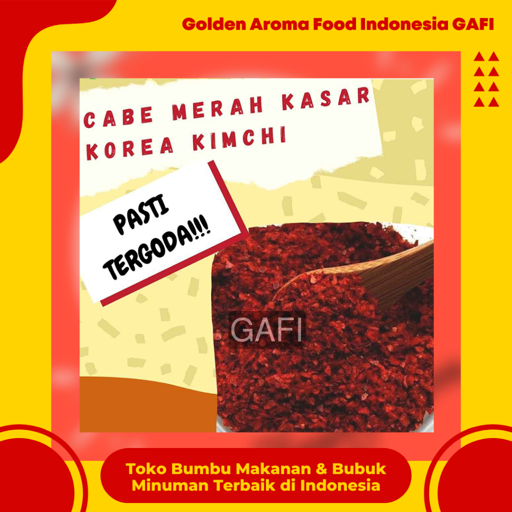 

GAFI Food Cabe Bubuk Merah Kasar Korea Kimchi 1 Kg Enak Murah Halal, Korean Kimchi Chili Flakes 1Kg