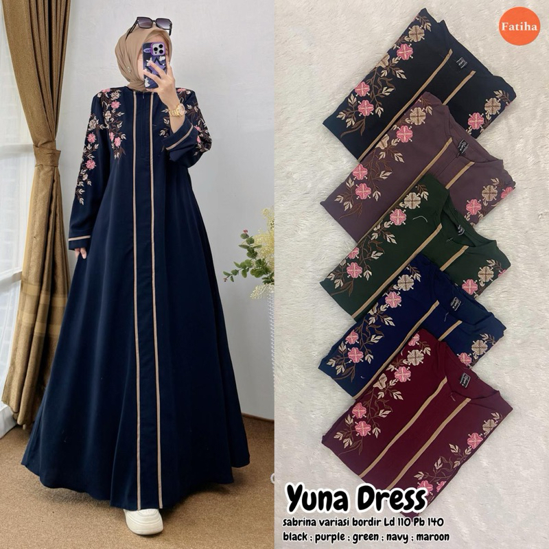 Yuna Dress gamis bordir mulan dres bordir maxy gamis tile by fatiha