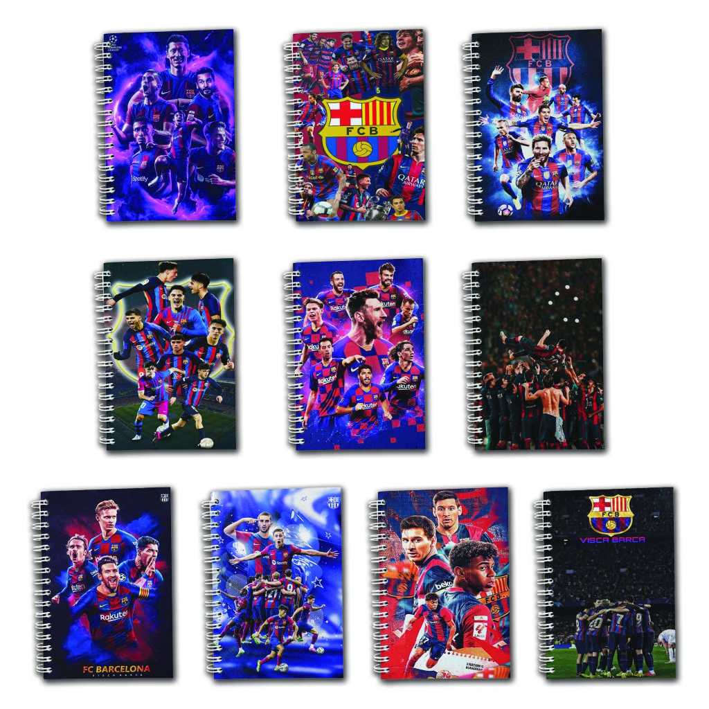 

Note Book Spiral Large (10 cm X 14 cm) Edisi Barcelona / Notebook A6 Custom / Seminar Kit Surabaya