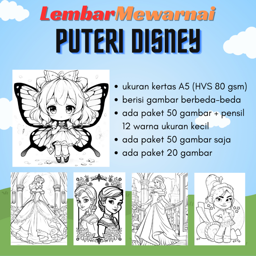 

Kertas Mewarnai - HVS 80 Gram (isi Gambar berbeda Semua)