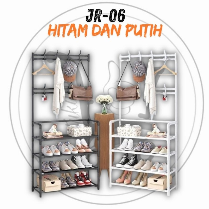 Tukuoke Jr-06 Rak Gantungan Baju Stand Hanger Multifungsi Gantungan Pakaian Rak Gantung Ok Serbaguna