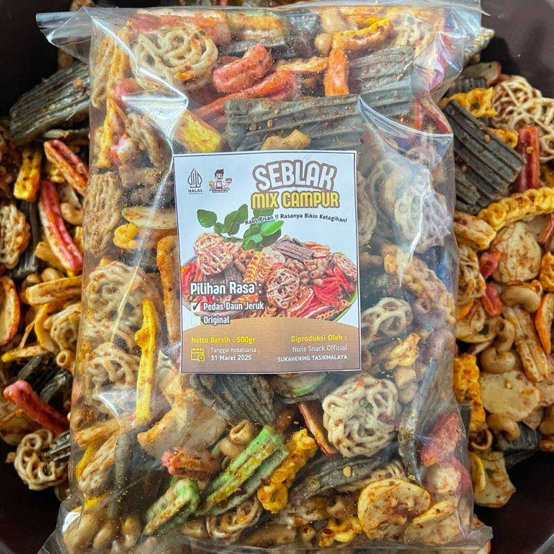 

500gr - Seblak MIX Campur Pedas Daun Jeruk // Seblak Kering Bantat // Aneka Seblak Cemilan Nolis