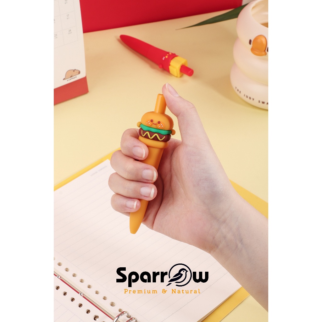 

SPARROW Pen Silikon / Silicone Pen / Pen Karakter Lucu Cantik CHUBBY GEL PEN - BURGER (8093)