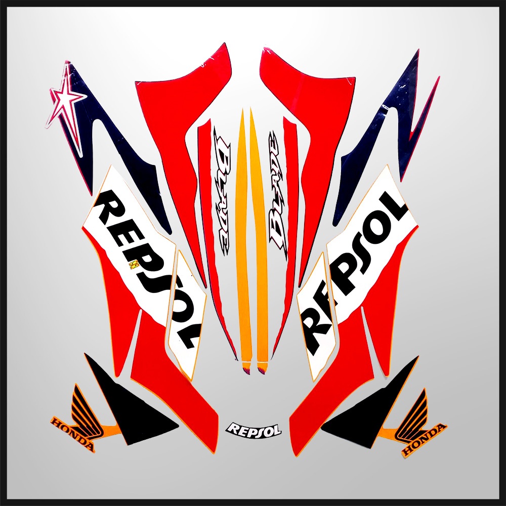 STRIPING STANDART HONDA BLADE REPSOL 2009 STIKER BODY BLADE REPSOL 2009 LIS BODY BLADE 2009 TERMURAH