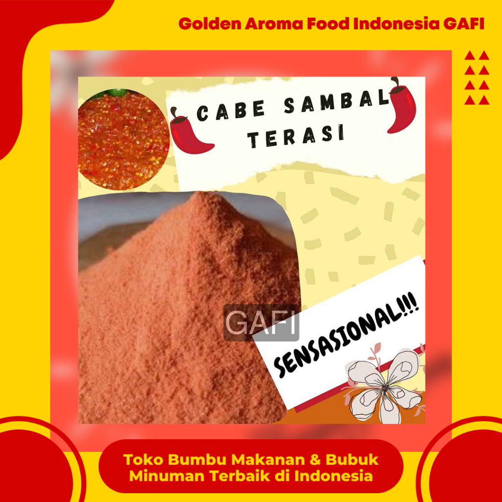 

GAFI Food Cabe Bubuk Sambal Terasi 1 Kg Enak Murah Lezat Halal, Shrimp Paste Chili Powder 1Kg