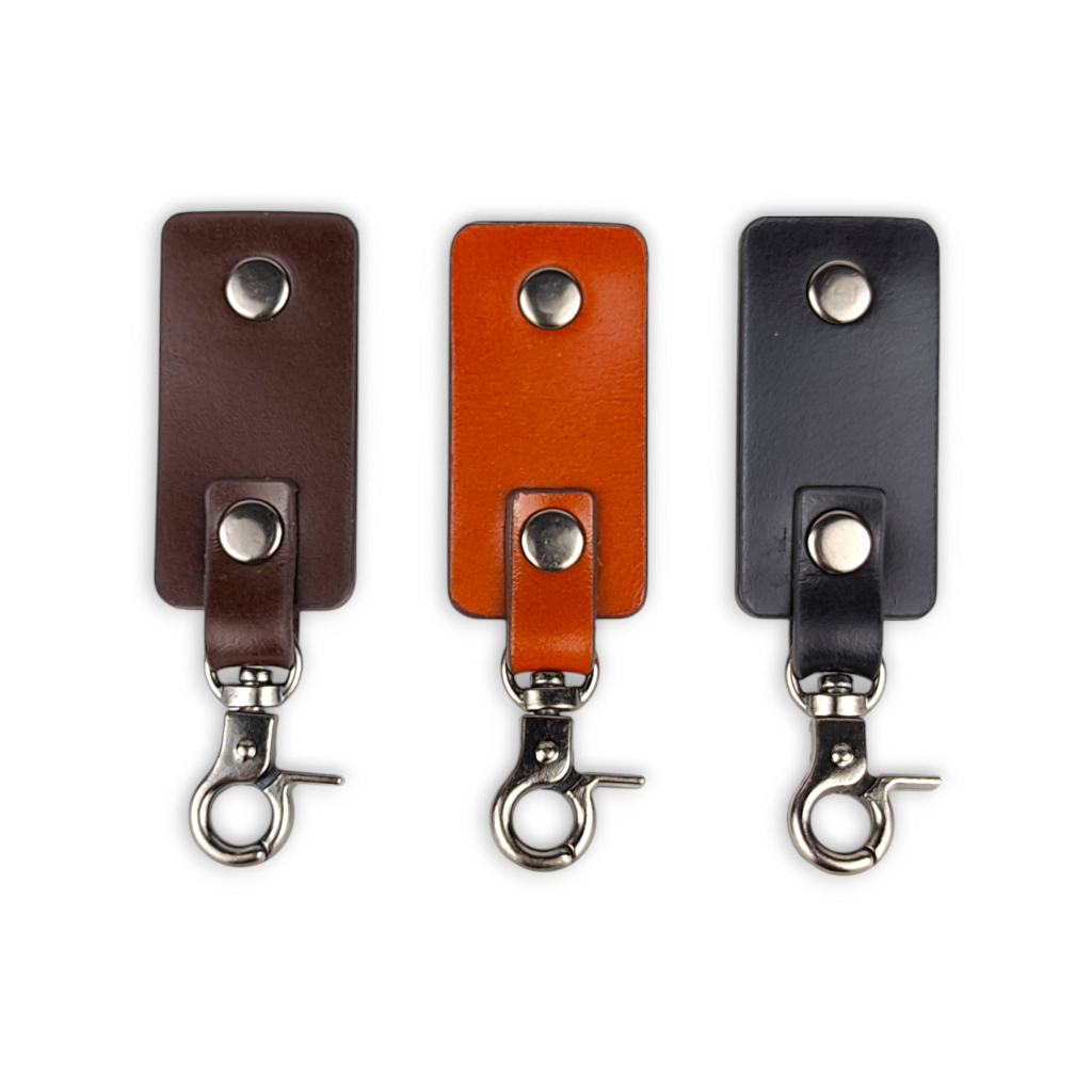 Penjepit Leather Name Tag/ Jepitan Pengait ID Card Kulit Sapi Asli