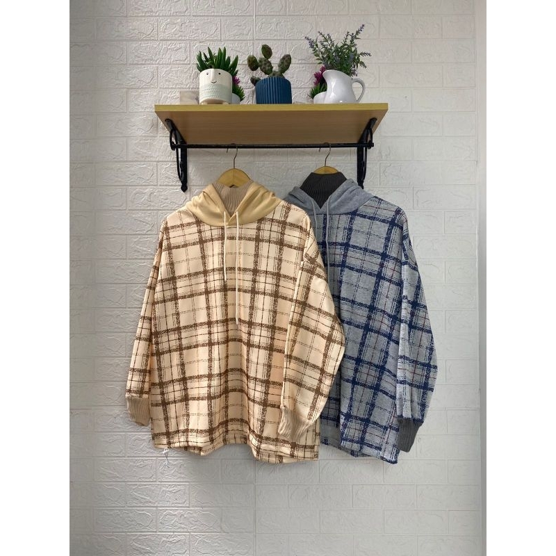 [SW-77] Sweater Hoodie Baby Terry Mix Rajut Premium