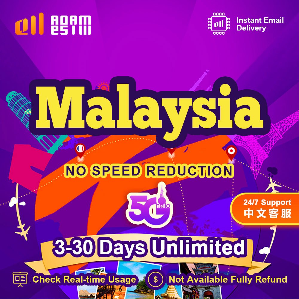 eSIM Malaysia Unlimited Data Internet  |  eSIM Roaming | Internet Roaming |  DIGI TRAVEL eSIM