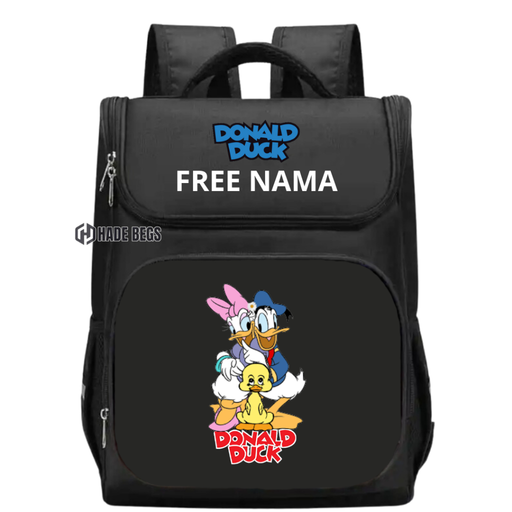 FREE CETAK NAMA Tas Ransel Anak Motif Donald Duck / Tas Sekolah Gambar Anak Donal Bebek