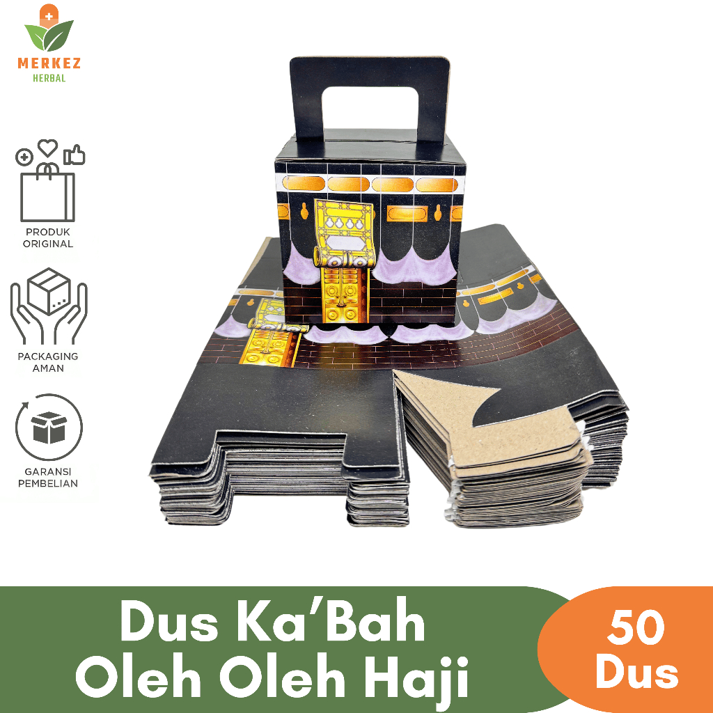 

Dus Kotak Box Kardus Kabah Kemasan Packing Wadah Tempat Paket Oleh Oleh Haji dan Umroh Grosir 50 Pcs