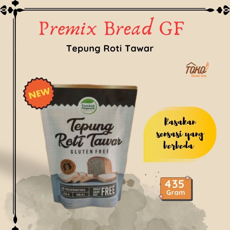 

Gluten Free Premix Bread Tumbuh Organik Tepung Roti Tawar Bebas Gluten Diet Special Needs 435 gr