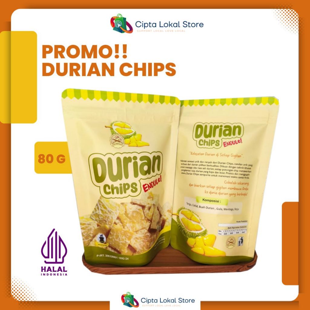 

PROMO!! KERIPIK DURIAN CHIPS LEZAT (80G) ENDULE KNG