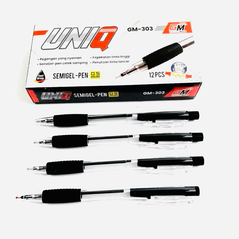 

( 1 BIJI ) Ballpoint Click UNIQ GM-303 GadjahMada ,bolpen click, bolpen cetek