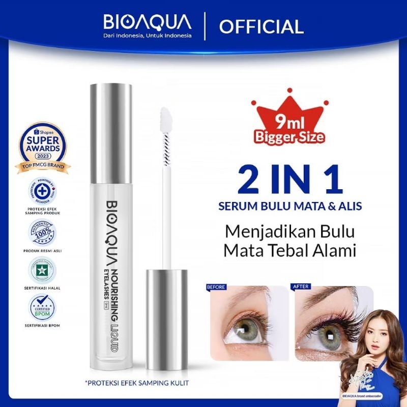 𝐌𝐢𝐬𝐲𝐚 - BIOAQUA EyeLash Serum Bulu Mata dan Alis BPOM Halal 9ml Pelentik Bulu Mata Serum Penumbuh Bu