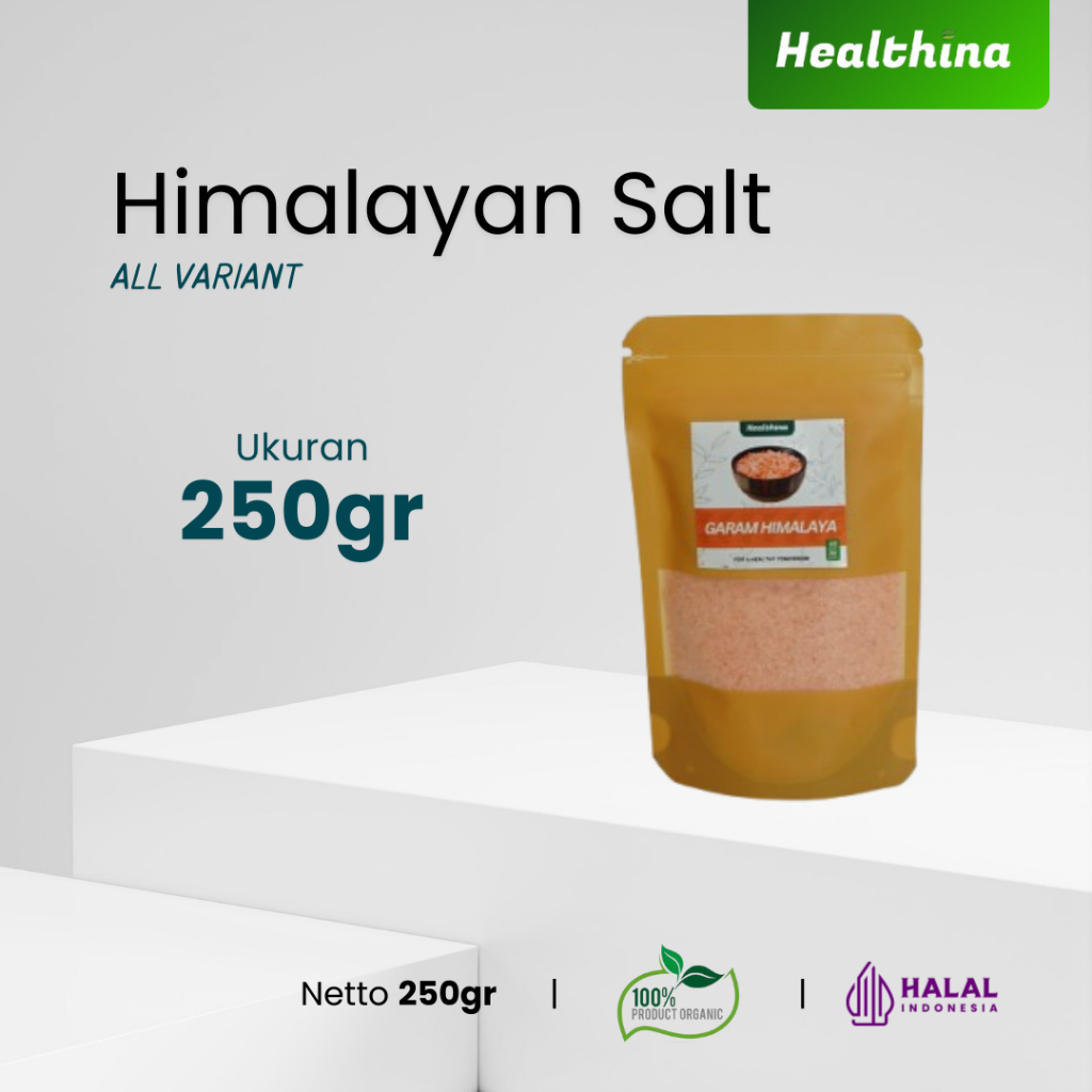 

Garam Himalaya Halus Healthina 250gr Organik Himalayan Pink Salt Garam Sehat Alami COD Makassar