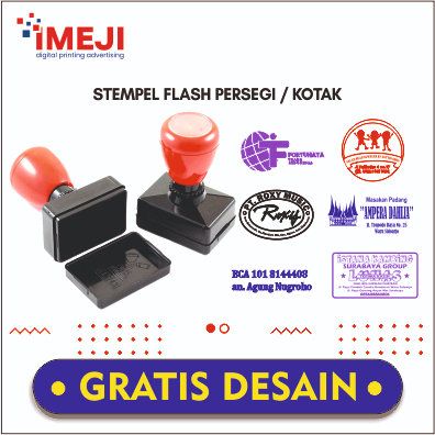 

IMEJI PRINTING - STEMPEL FLASH // STEMPEL CAP // STEMPEL KOTAK // 1 WARNA / STEMPEL UK.52,7 X 5,5 CM