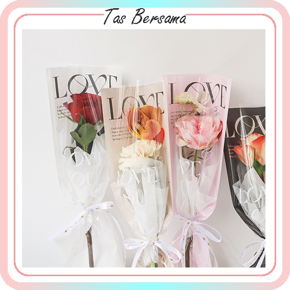 

Flower Wrapping Plastik Mini Buket Mawar / Plastik Bungkus Bunga Artificial Ecer Per Pcs SF04