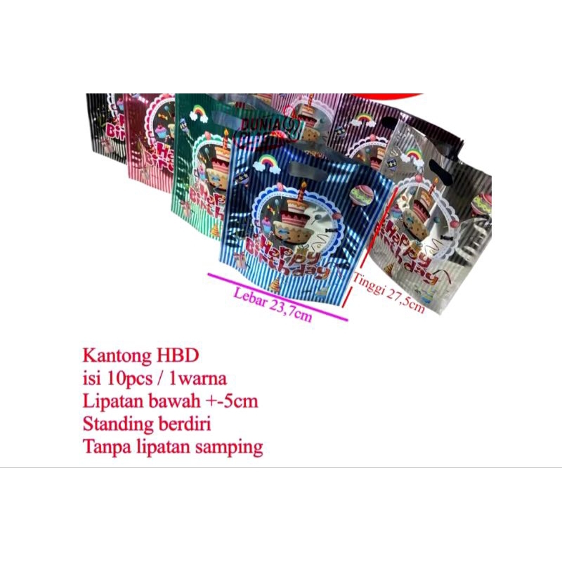 

Star+ Isi 10pcs Kantong HBD SALUR 23,7x27,5cm tas plastik souvenir goodie bag kado ultah plastik snack