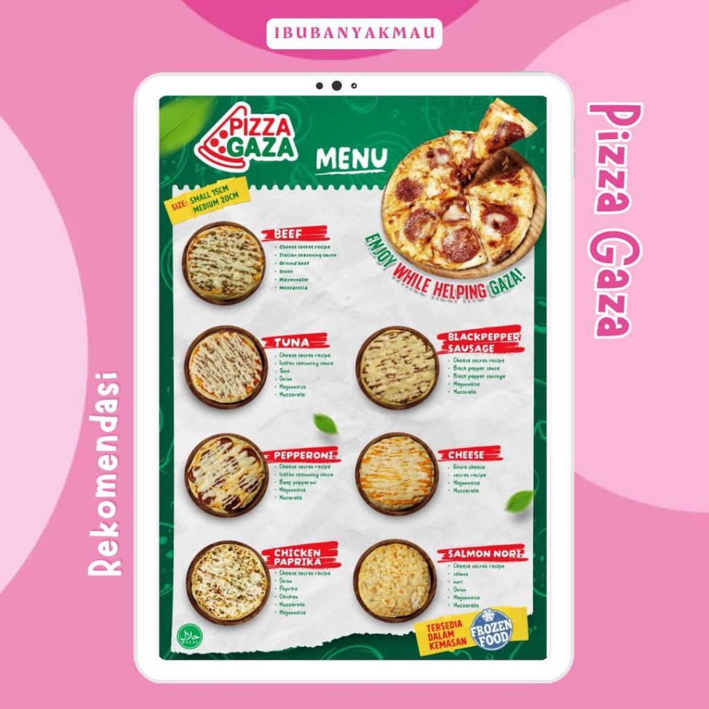 

Pizza Gaza Frozen Small dan Medium