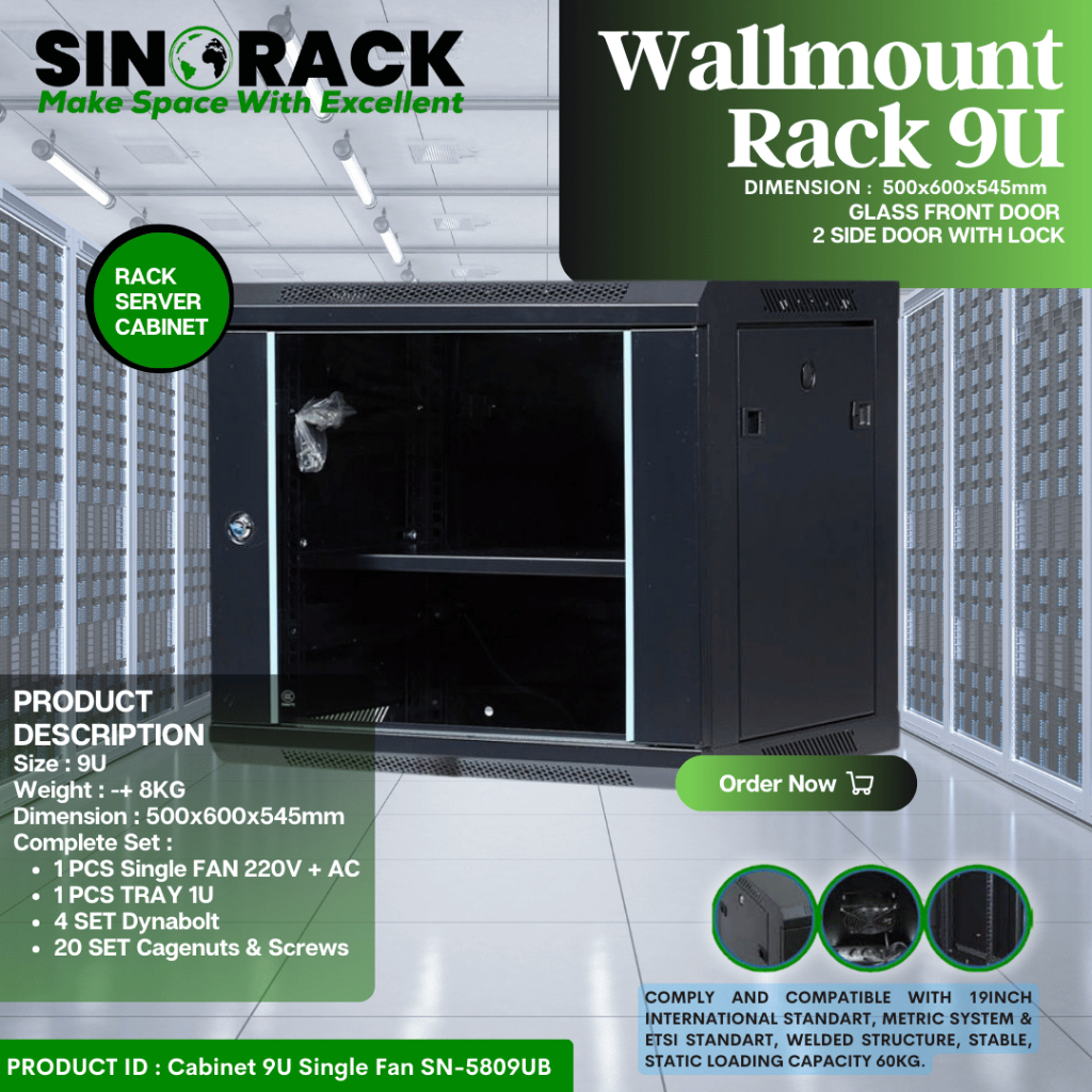 Sinorack Wall Mount Rack Server 9U Big Premium