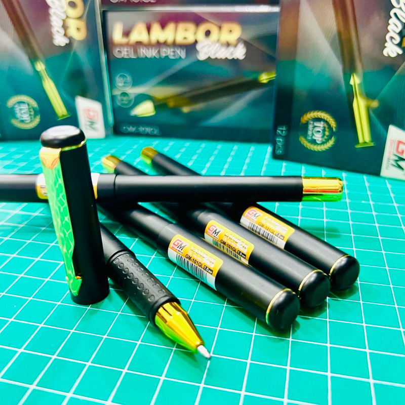 

(1 BIJI ) Gel Pen LAMBOR BLACK GOLD GM-101GL 1.0MM Gadjah Mada / Pulpen Tanda Tangan / Boldliner