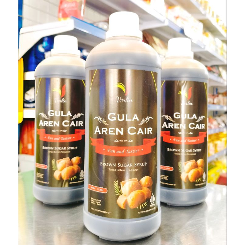 

Verlin Gula Areng Cair 1Liter/Brown Sugar Pour 1Liter/Gula Areng Cair