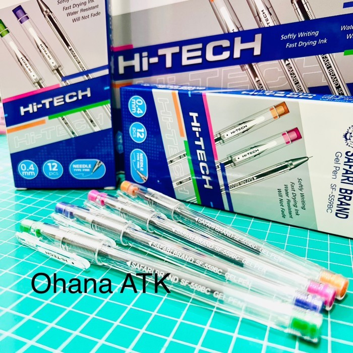 

( 1 PACK ) Pulpen/Gel Pen Hi-Tech-H SAFARI SF-559BC SWEET COLOR TINTA HITAM Hi-Tech Hitech Hi-Tec Hitec Murah Safari 0.4 mm