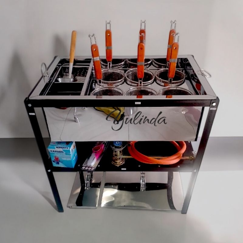 Panci dandang mie ayam kocok 6 lubang - Dandang mie ayam kotak -1set dandang mie ayam kocok