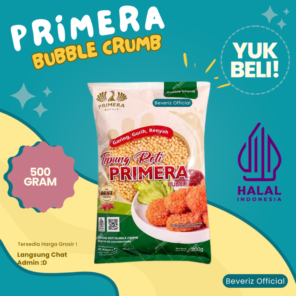 

BEVERIZ Bubble Crumb Crispy 500 Gram | Tepung Primera Nugget Krispi Renyah