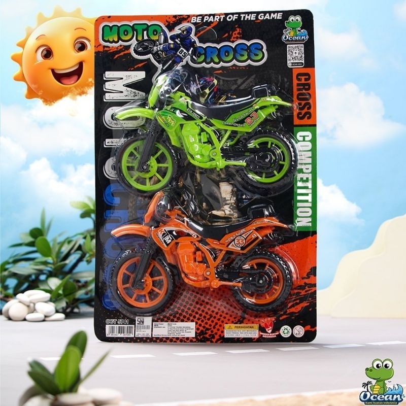 Moto Cross Competition OCT 5741 Mainan Anak Miniatur Pajangan Sepeda Motor Gunung Besar Topper Hiasa