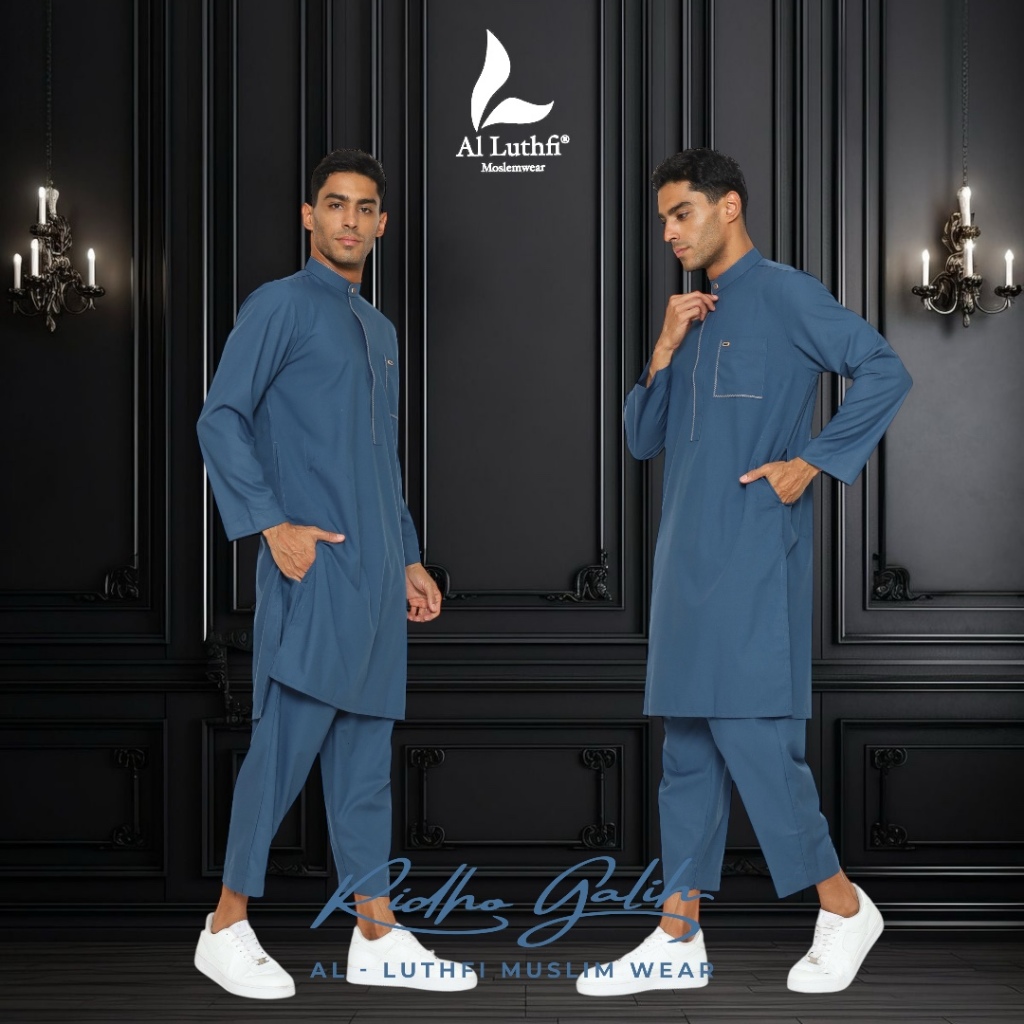 Al-Luthfi | Setelan Baju Pakistan Lengan Panjang Bahan ANTI UV - Setelan Baju Kurta Muslim Premium