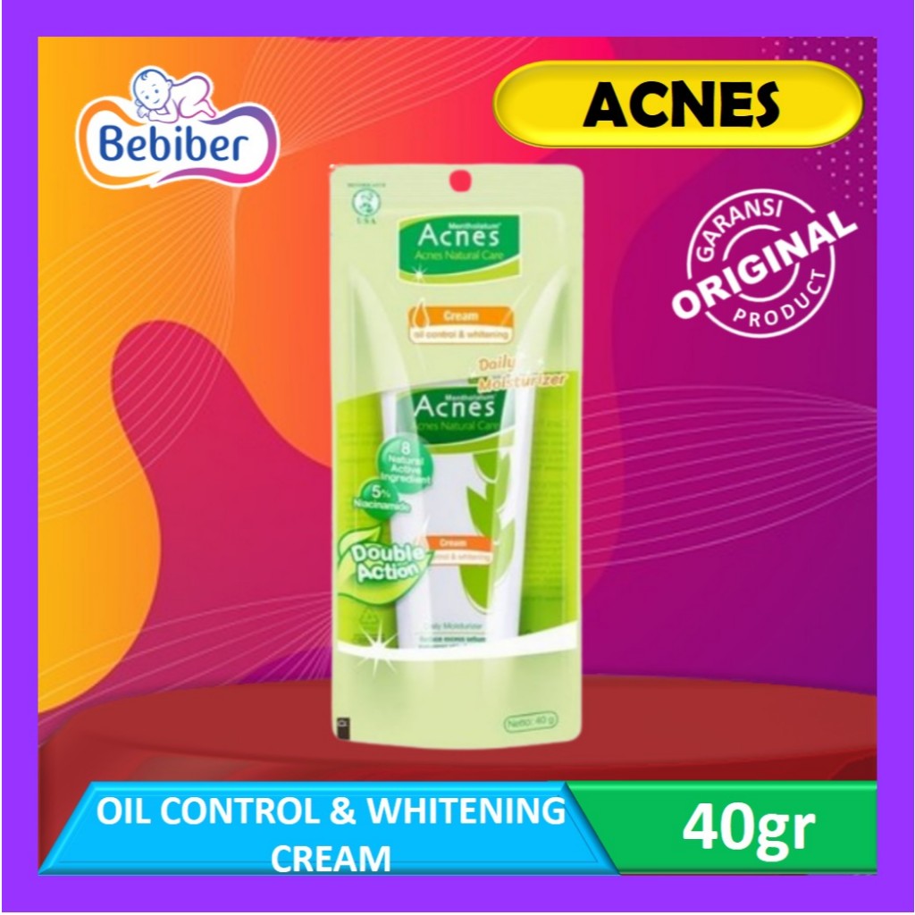 Acnes Oil Control & Whitening Cream 40gr / Moisturizer Kulit Berjerawat / Pelembab Kulit / Bebiber