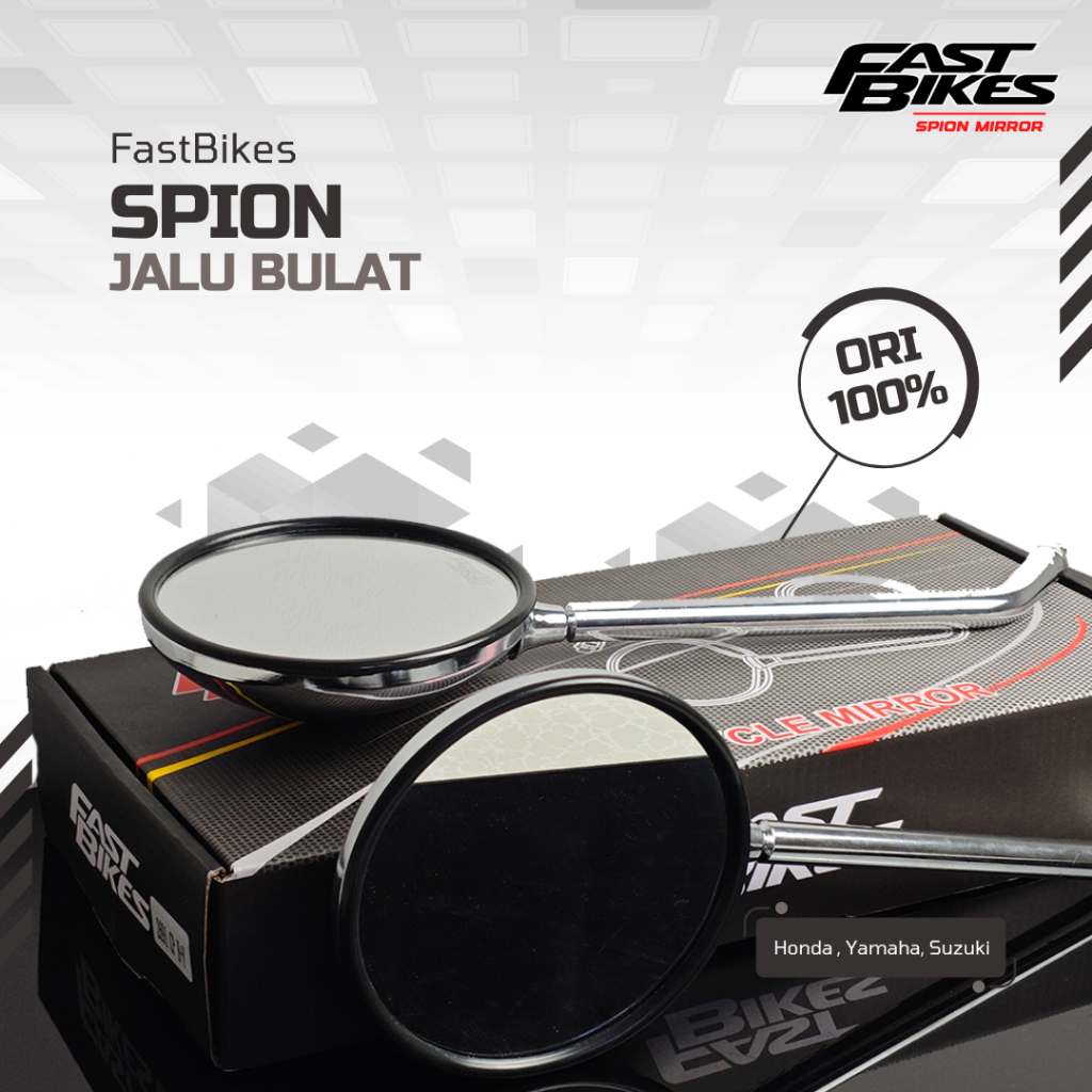 FASTBIKES Kaca Spion Motor Variasi Model Vespa Matic LX Bulat Universal