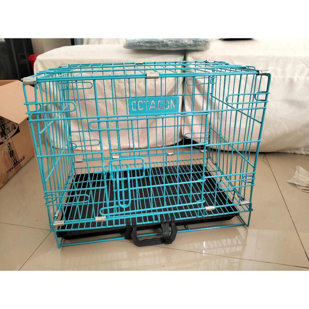 Kandang lipat kucing/anjing Octagon ukuran 47x31x39 cm BEKAS