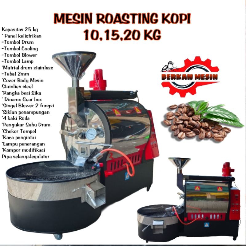 MESIN ROASTING KOPI KAPASITAS 10,15,20 KG LENGKAP PENDINGIN