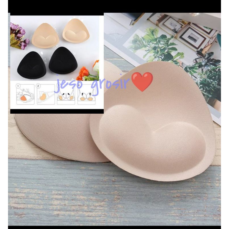 ✅ JESO sepasang spons bra busa spons push up breast removealbe bra
