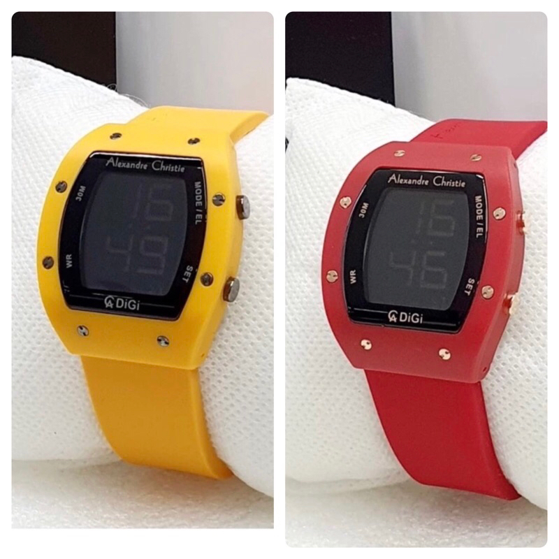 JAM TANGAN WANITA ALEXANDRE CRISTIE 9360LH / AC 9360 DIGITAL RUBBER [ORIGINAL]