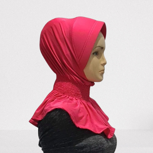 Bergo Sport Instan Kerut Leher | Hijab Dinas Polwan Mode Smock Bahan Import Korea