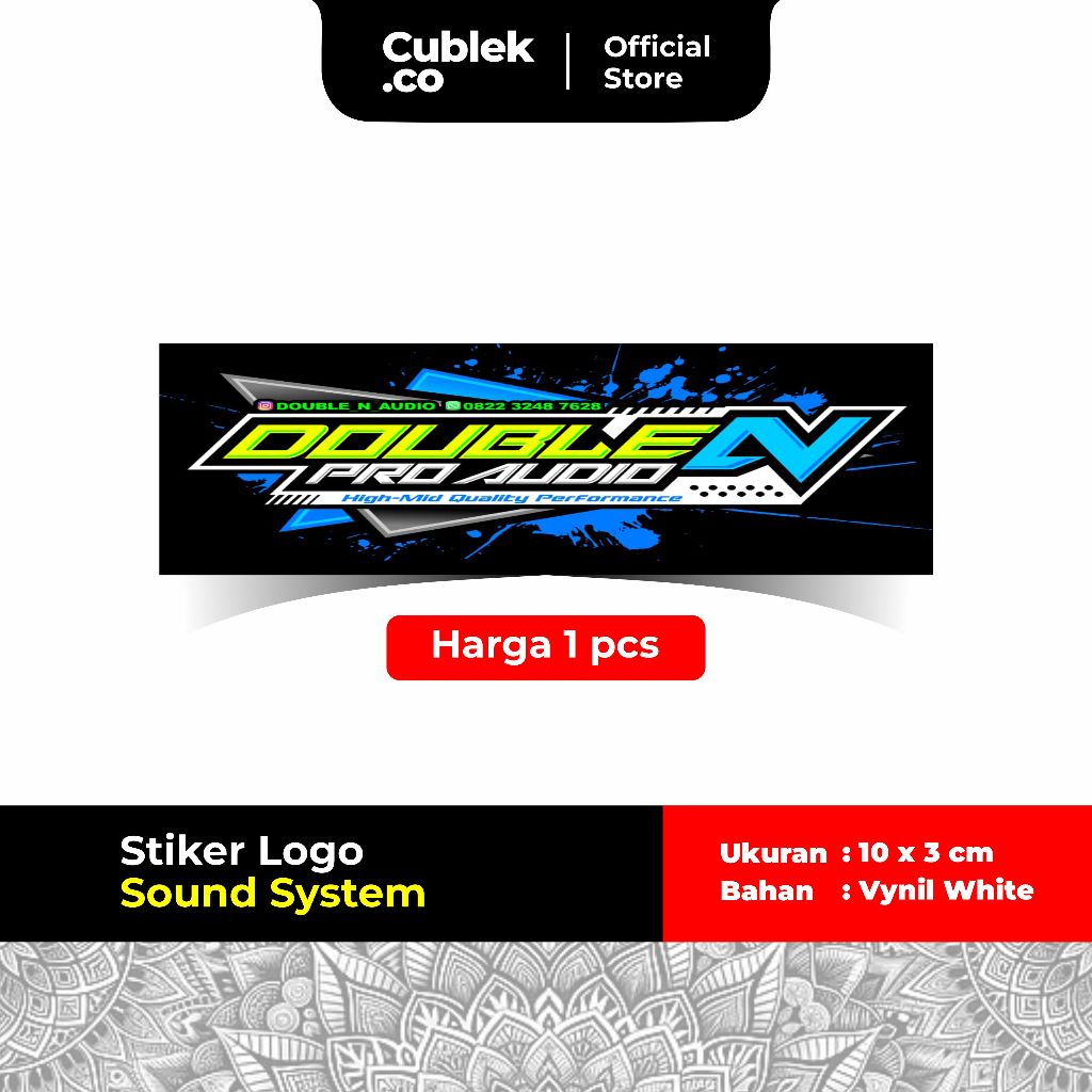 

Stiker Sound System DOUBLE N AUDIO (Bahan Vynil White)