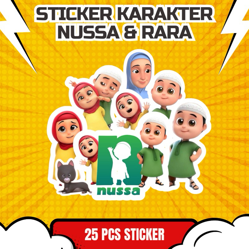 

Sticker Nussa dan Rara Bahan Vinyl Die Cut Cocok Untuk di tempel di Buku HP Diary dan media lain