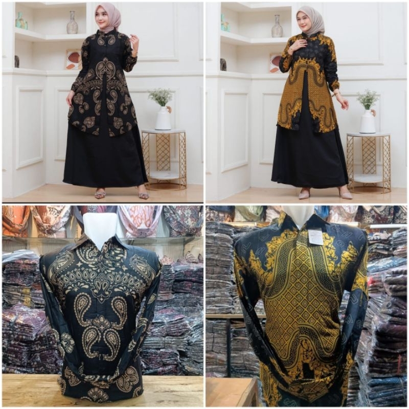 kemeja batik couple gamis