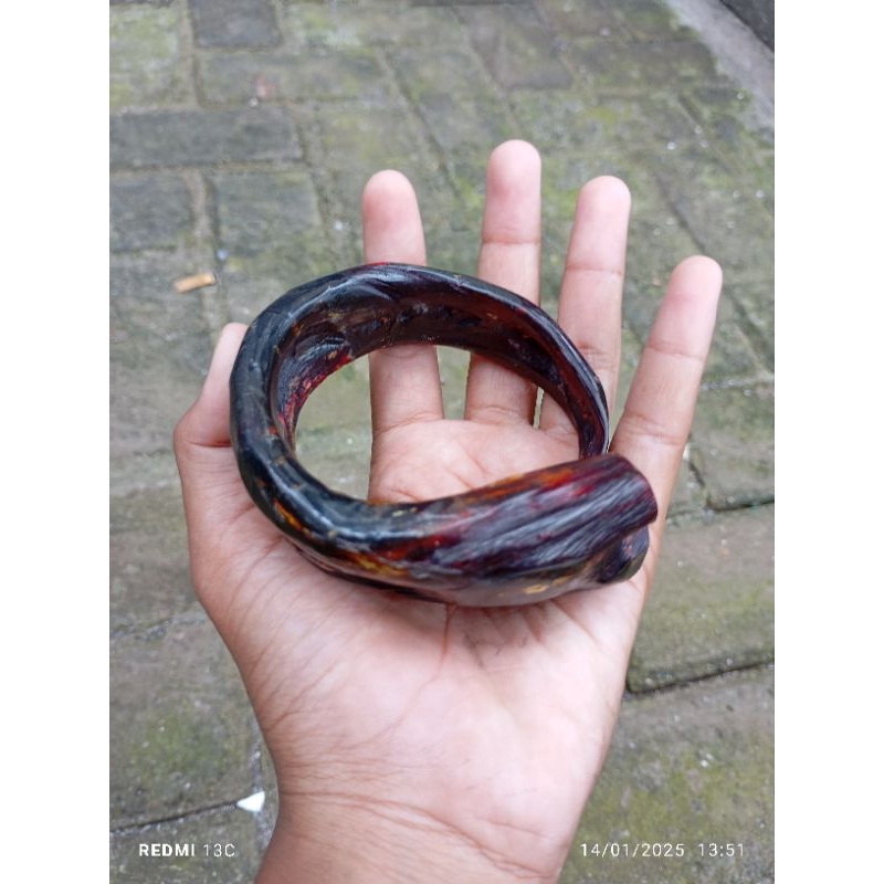 gelang akar bahar merah natural jumbo