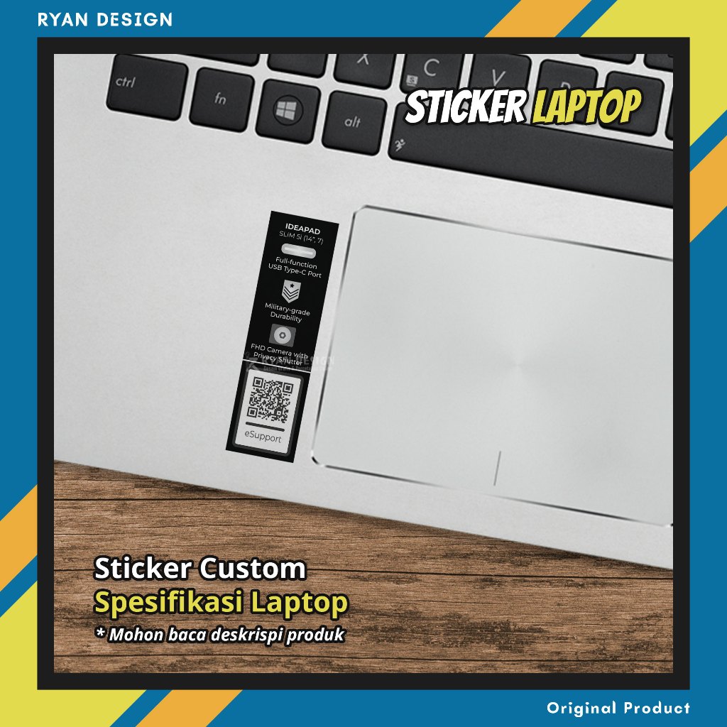 Stiker Logo Laptop Lenovo Ideapad Slim 5i Stiker Spesifikasi Fitur Laptop Stiker Nvidia RTX GTX Inte