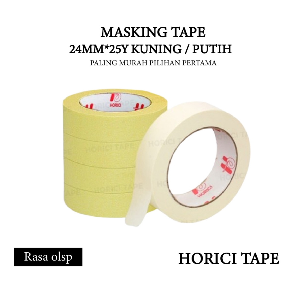 

LAKBAN KERTAS MASKING TAPE 24MM*25 YARD ISOLASI KERTAS