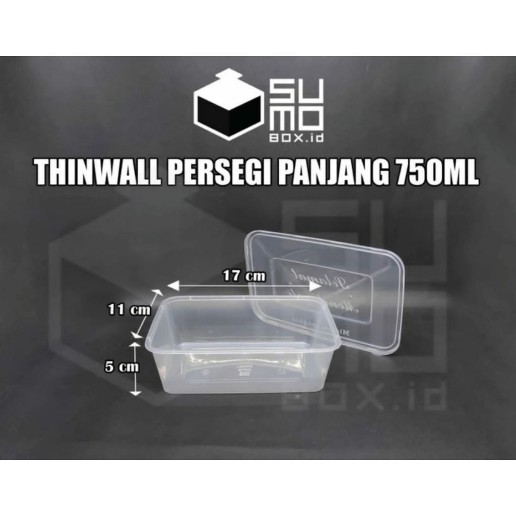 thinwall persegi panjang 750 ml