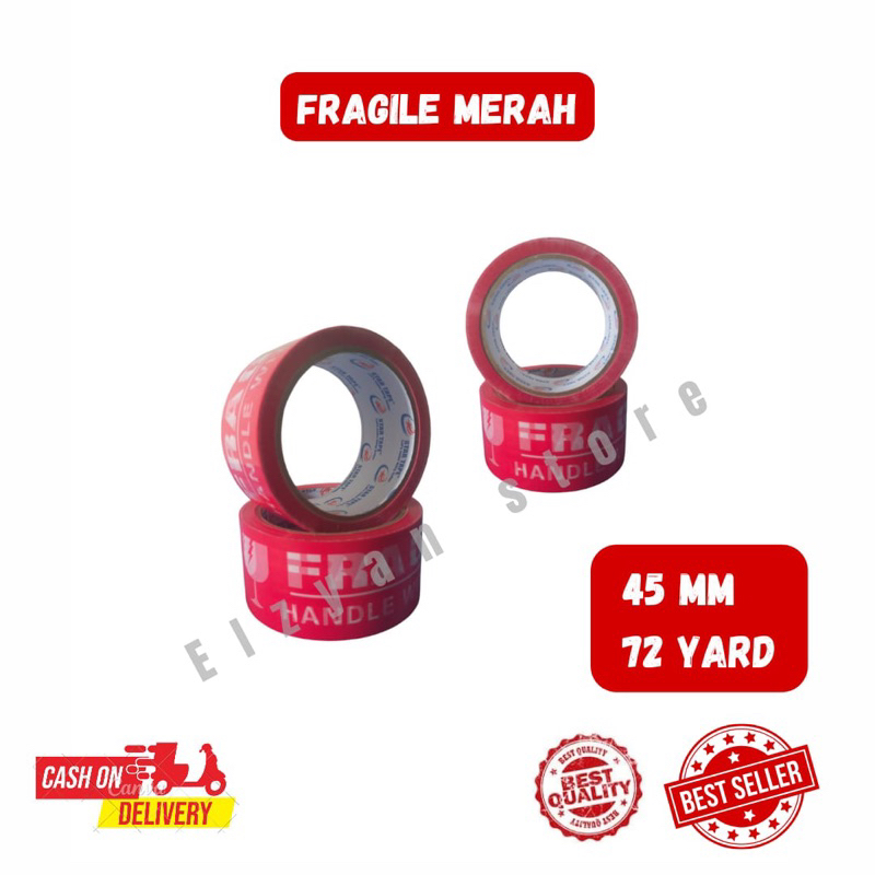 

LAKBAN OPP FRAGILE MERAH TAPE 72 yard