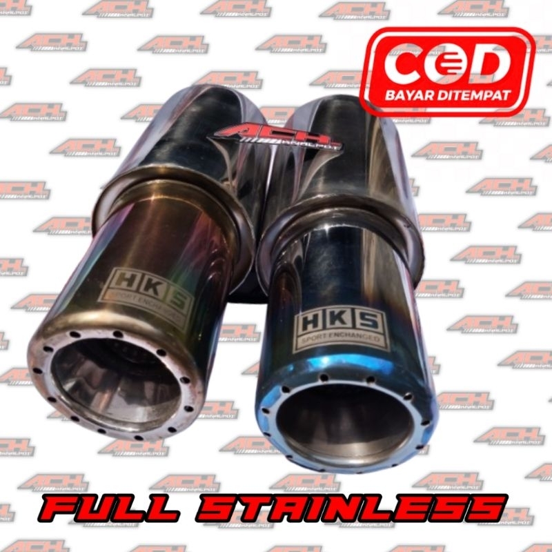 FULL STAINLESS KNALPOT RACING HKS SUARA BASS ADEM COCOK UNTUK SEMUA MOBIL HONDA JAZZ BRIO CIVIC AVAN