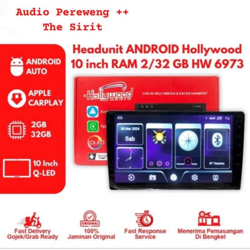 Head unit Android Hollywood Ukuran Layar 9" Ram 2/32 GB Produk Baru Lahir - Hollywood Android