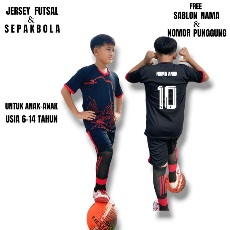 JERSEY FUTSAL & SEPAKBOLA ANAK-ANAK FREE SABLON NAMA | SETELAN JERSEY FUTSAL & SEPAKBOLA ANAK-ANAK